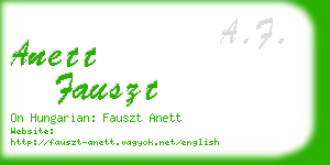 anett fauszt business card